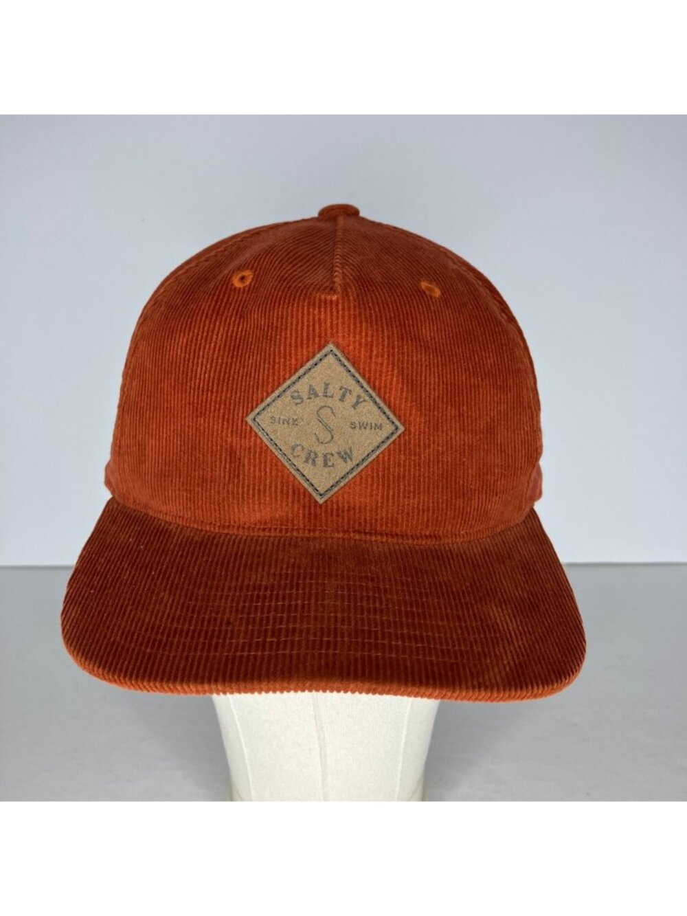 Salty Crew Corduroy Trucker Hat Men's Orange Snapback Cap